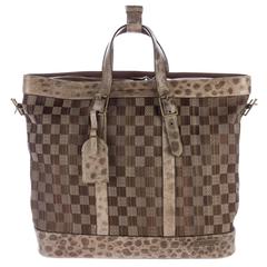 Louis Vuitton NEW RARE LTD ED. Large Brown Leather Travel Weekender CarryAll Bag 10