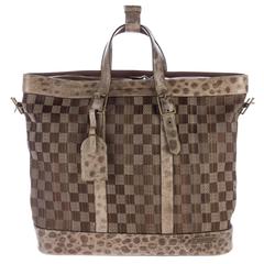 Louis Vuitton NEW RARE LTD ED. Large Brown Leather Travel Weekender CarryAll Bag