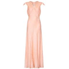 Beautiful 1930s Floral Daisy Peach Silk Slip Dress
