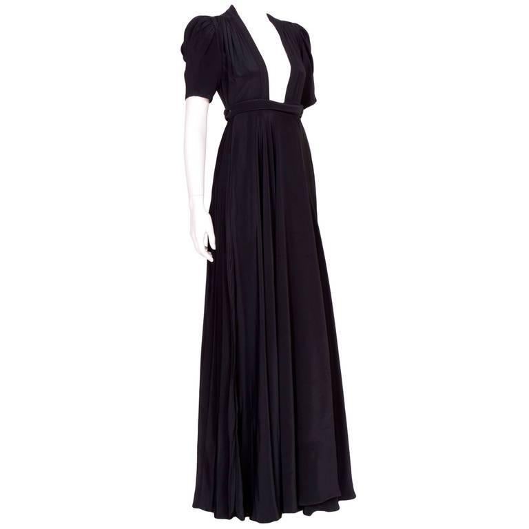 Vintage OSSIE CLARK for QUORUM Black Wrap Dress