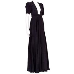 Vintage OSSIE CLARK for QUORUM Black Wrap Dress