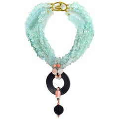 Evelyn Doura Ice Blue Multi-Strand Semi-Precious Stone Necklace