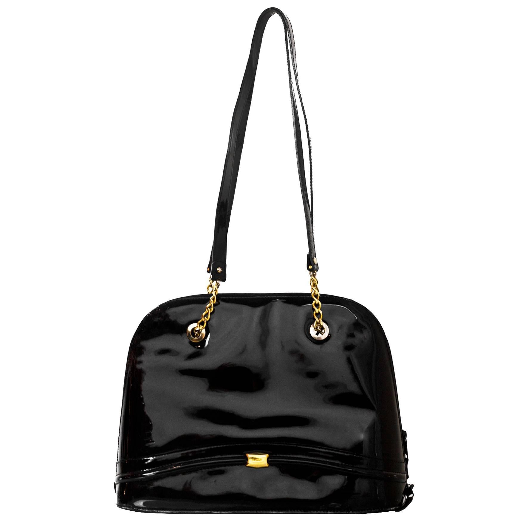 Bally Black Patent Leather Shoulder Bag