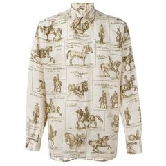 Vintage Hermes Man Wool Printed Shirt