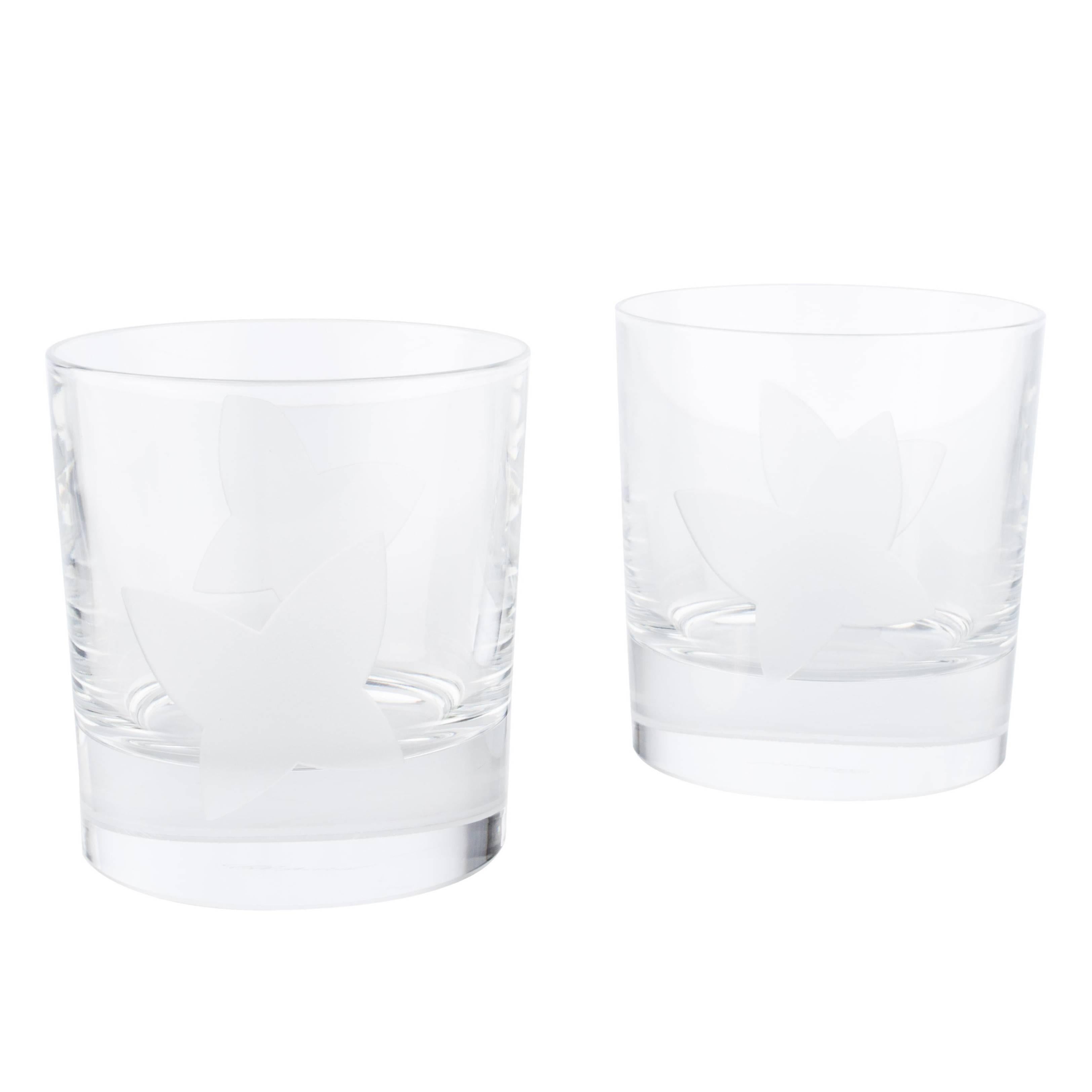 Chopard LIKE NEW Crystal Two Men's Women's Cognac Bar Drink Glasses in Box