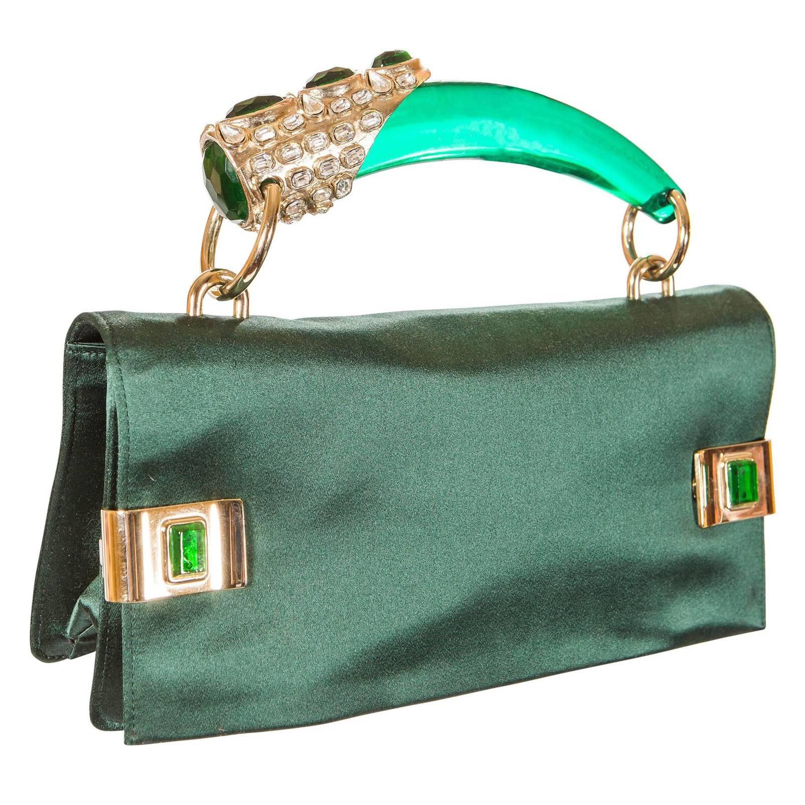 Prototype - Tom Ford for Yves Saint Laurent Spring 2004 Emerald Jeweled Bag