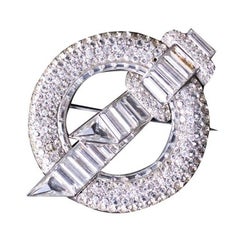 Amazing Art Deco Sterling Paste Brooch