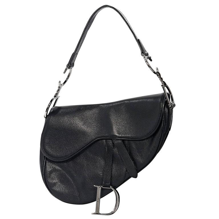 Black Christian Dior Saddle Bag For Sale at 1stDibs