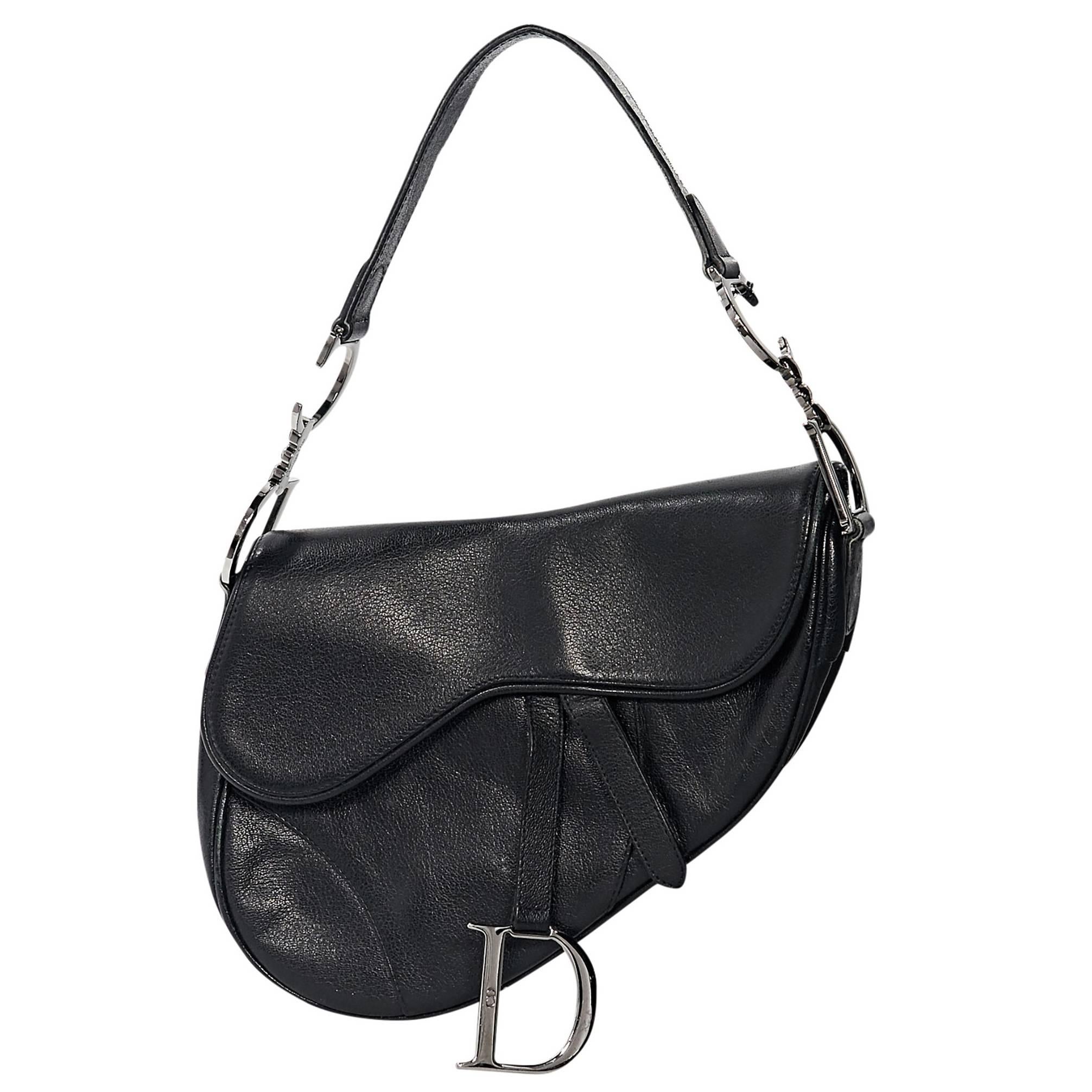 Black Christian Dior Saddle Bag