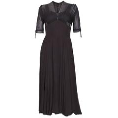 Grey Chiffon Cocktail dress by Worth 12
