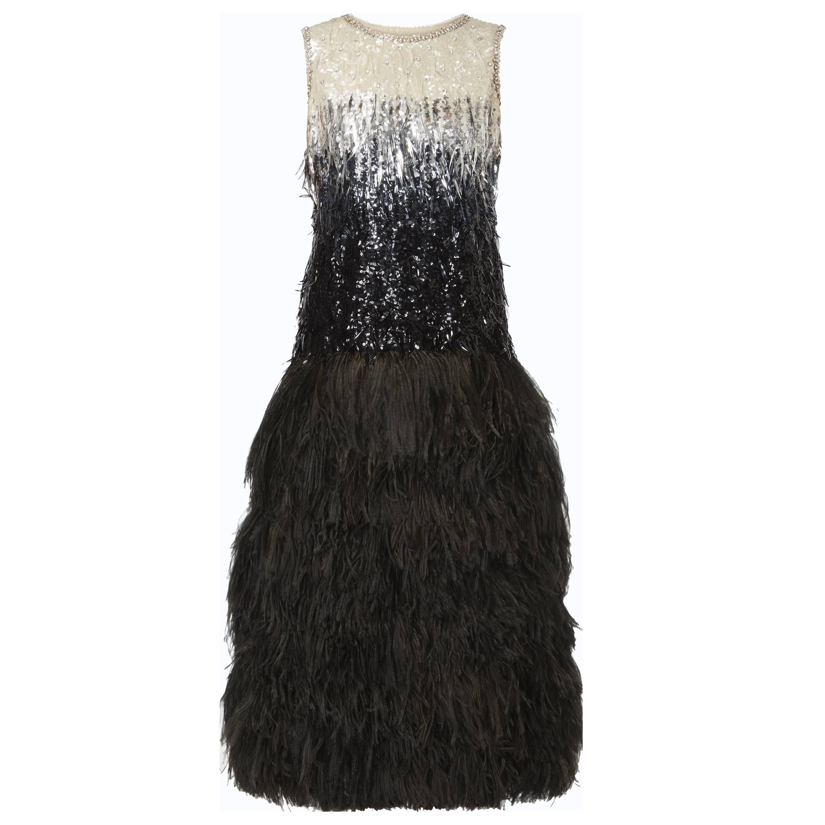 Yves Saint Laurent Haute couture sequin & feather dress, Autumn/Winter 1967