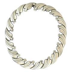 SUPERB Antonio Pineda .970 Silver Leaf Motif Necklace 1960