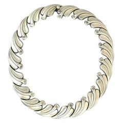 SUPERB Antonio Pineda .970 Silver Leaf Motif Necklace 1960 