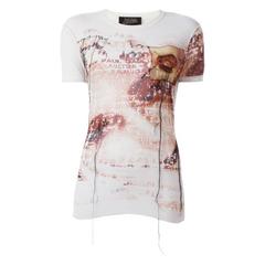 Jean Paul Gaultier Off White Sheer Printed T Shirt 12