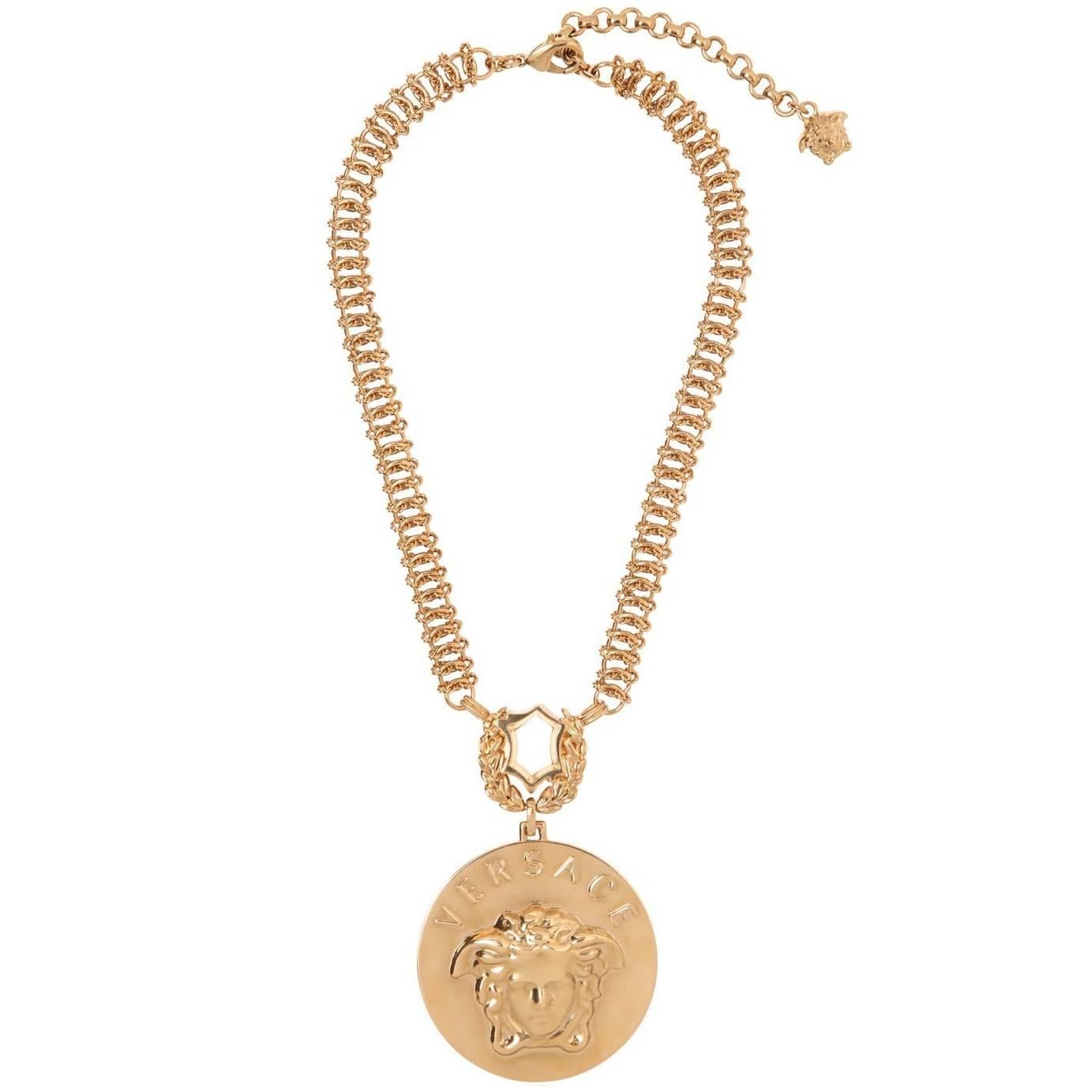 VERSACE GOLD PLATED CHAIN NECKLACE with MEDUSA at 1stDibs