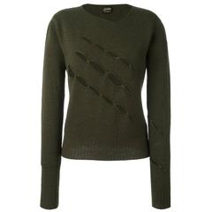Jean Paul Gaultier Man Khaki Wool Cut Out Jumper 4