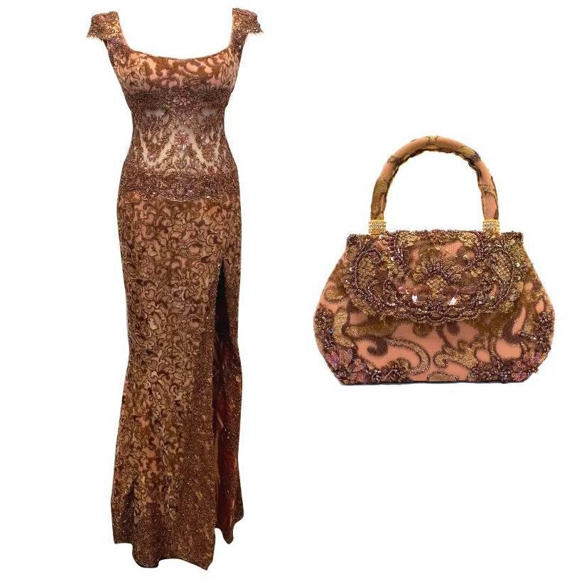  Baracci Embellished Gown and Bag 