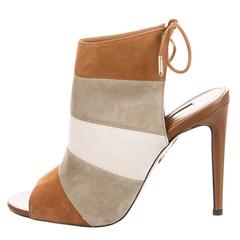 Aquazzura NEW 
SOLD OUT Nude Suede Colorblock Evening Heels Sandals in Box
