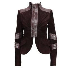 TOM FORD for GUCCI F/W 2004 PYTHON SUEDE LEATHER JACKET IT.42 5