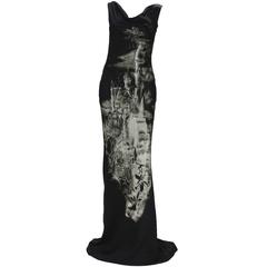 Collectible 2007 Alexander McQueen Castle Skeleton Fairy Silk Gown Open Back 40