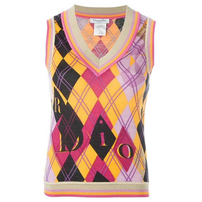Christian Dior Multicolor Knit Top For Sale at 1stdibs