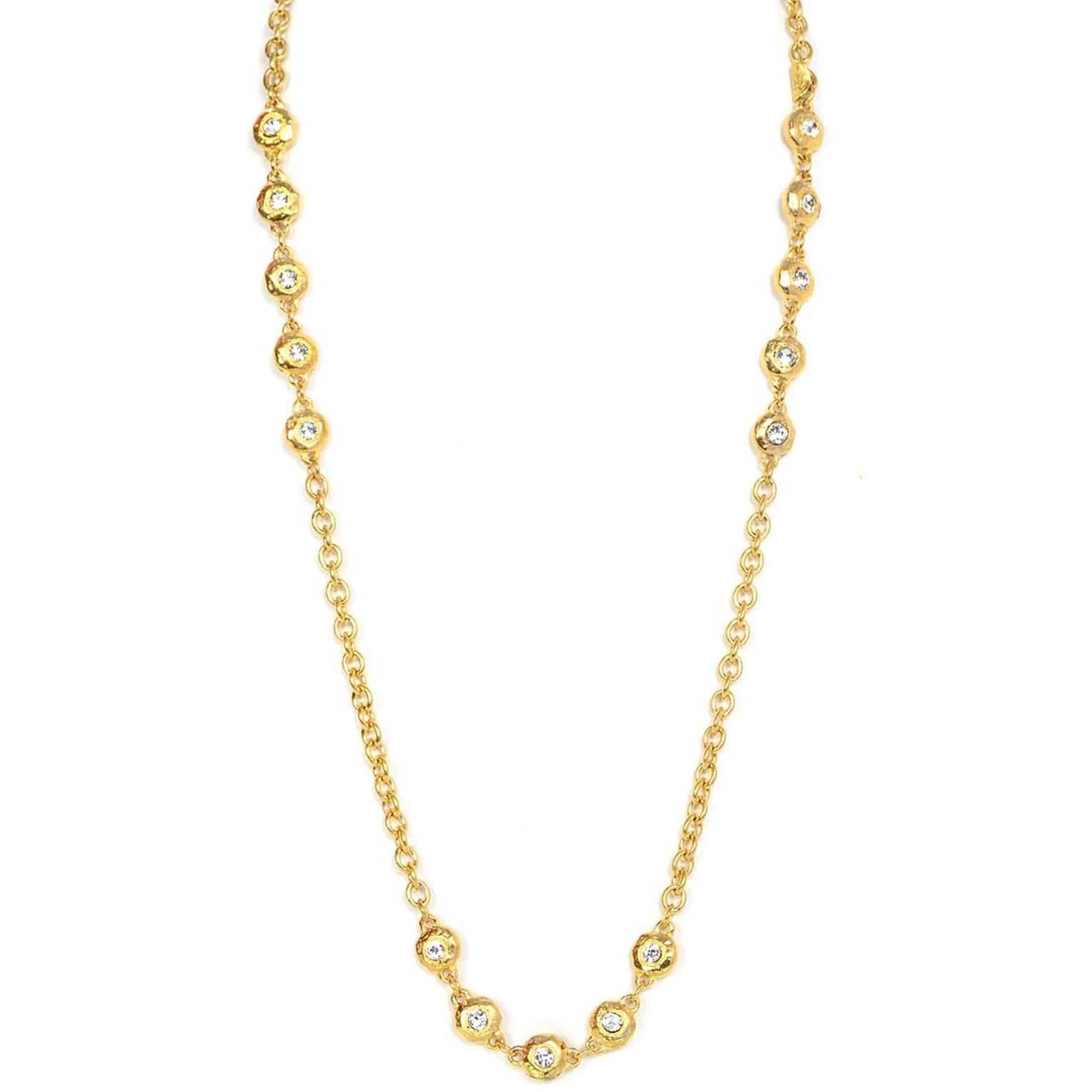 Chanel Vintage '70s/'80s 36" Chain-link Crystal Necklace