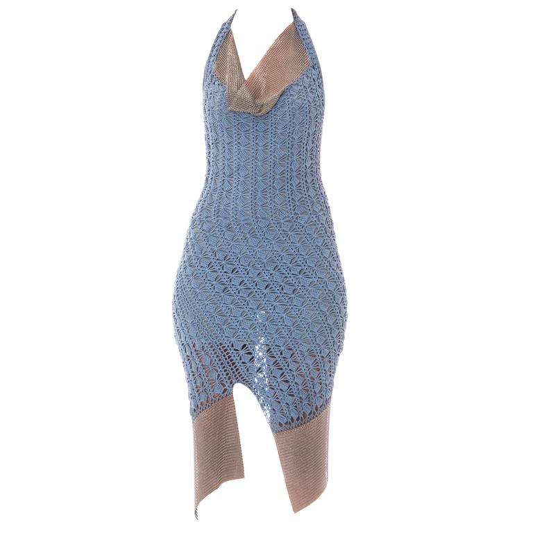 John Galliano for Christian Dior Dress with Chainmail For Sale at 1stdibs