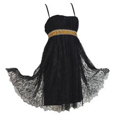 Stunning Dolce & Gabbana Black French Lace Laurel Dress 11