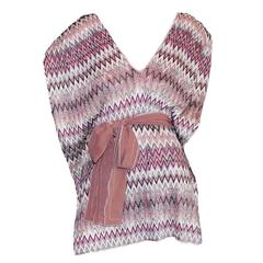 Missoni Metallic Lurex Knit Belted Kaftan Dress 4
