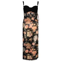 Dolce & Gabbana Floral Lace Corset Dress Gown, 1990s