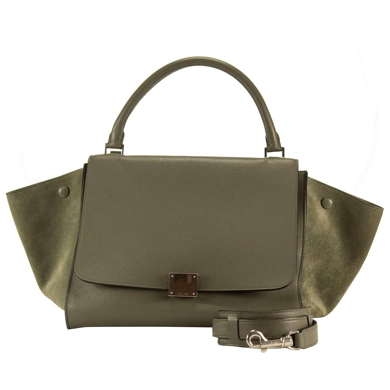Celine Handbag Trapeze Long Strap Grey Color 2013. For Sale