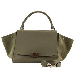 Celine Handbag Trapeze Long Strap Grey Color 2013.