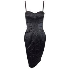 Dolce & Gabbana Black Corset Pin-Up Wiggle Bra Dress