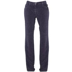 Chanel Grey Corduroy CC Pocket Boot Cut Jeans sz FR42