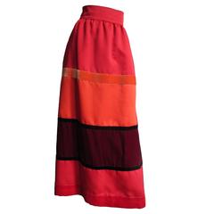Malcolm Starr Vintage Colorblock Maxi Skirt 12