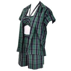 Dorothy Cox 1940s McMullen Rare Playsuit Plaid Shorts Shirt Halter Bandeau Top 12