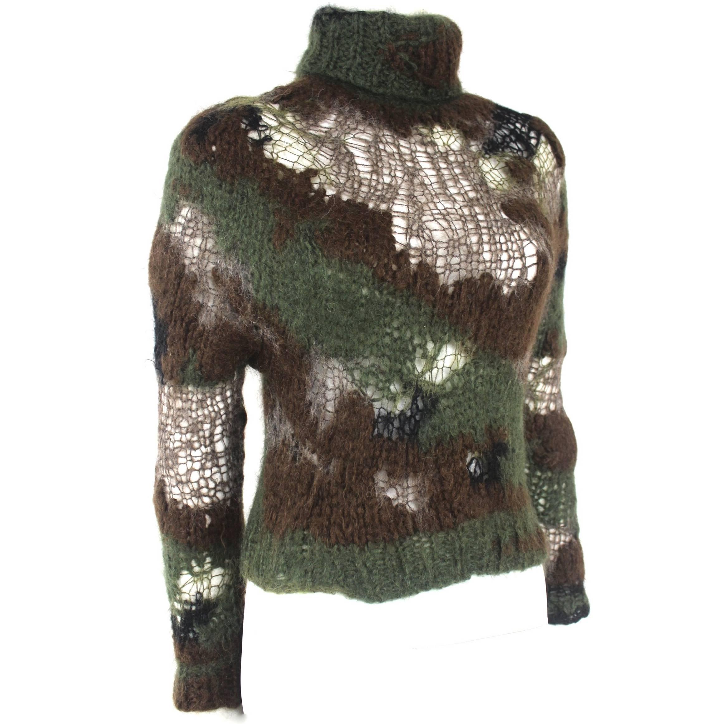 Junya Watanabe 2006 Collection Runway Military Camouflage Mohair Runway Sweater 