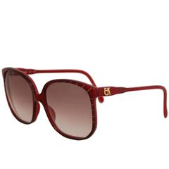 A Pair of 1970s Emmanuelle Kahn Paris Red Frame Sunglasses