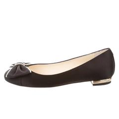 Chanel NEW & SOLD OUT Black Pearl Gold Bow Shoes Flats in Box