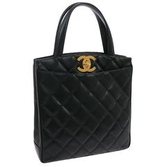 Chanel Rare Black Caviar Leather Kelly Style Evening Top Handle Satchel Bag 5