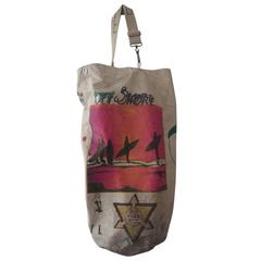 French Marine Sailor Duffel Bag Hand Painted 