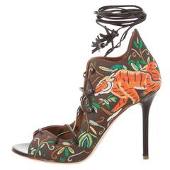 Malone Souliers NEW & SOLD OUT Embroidered Cut Out Heels in Box