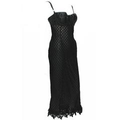 DOLCE & GABBANA Lace Sexy Bustier Stretch Sheer Black Dress 7