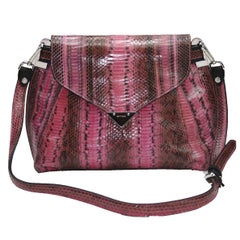 Used New ETRO Cornelia Runway Watersnake Leather Clutch Shoulder Bag