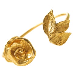 Indian Rose Gold-Plated Bronze Cuff Bracelet
