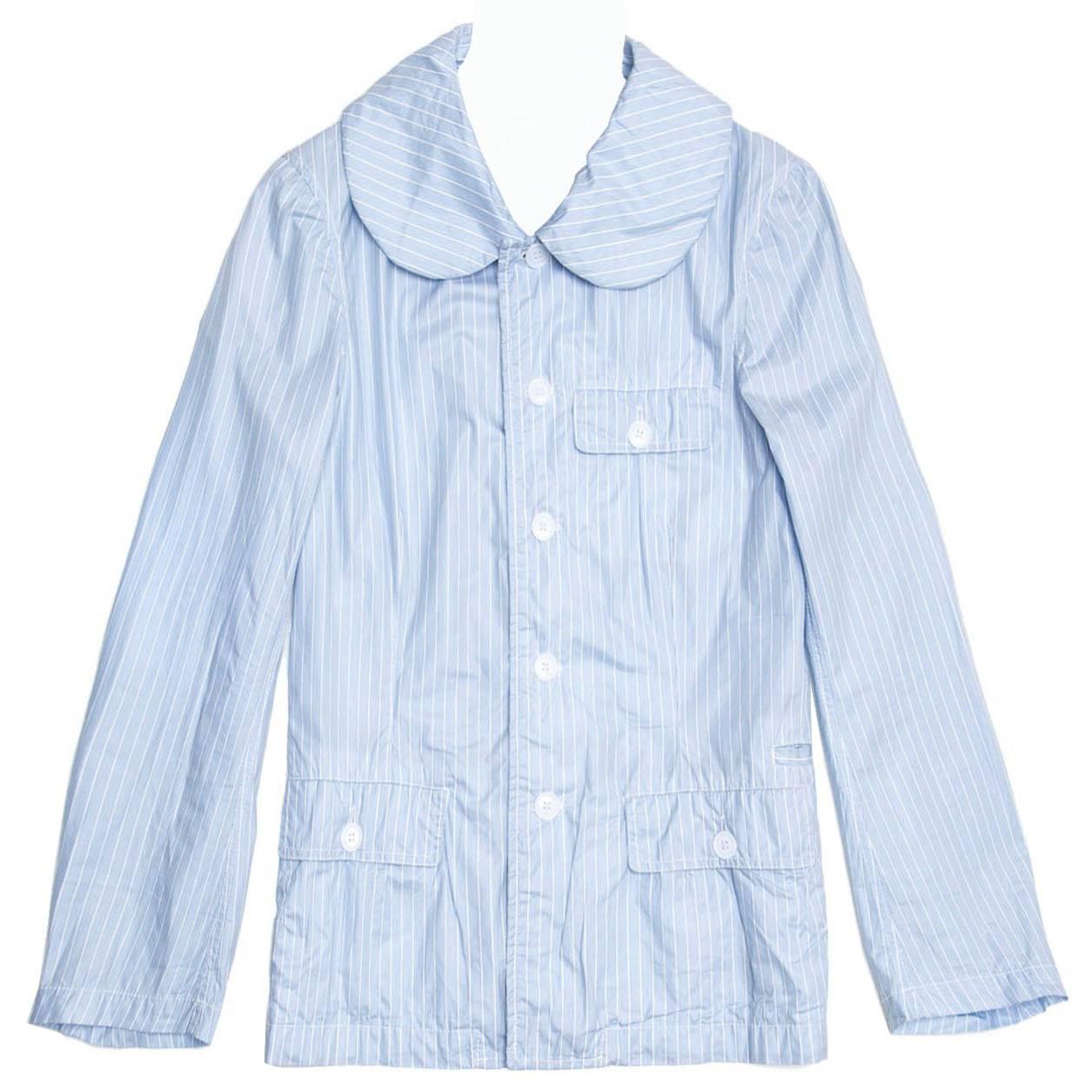 Comme des Garçons Blue & White Striped Slicker Jacket For Sale