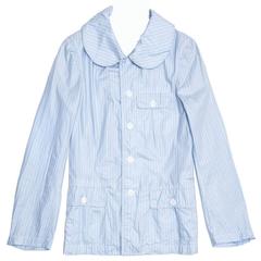 Comme des Garçons Blue & White Striped Slicker Jacket