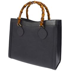 Gucci Leather Bamboo Large Dual Top Handle Shopper Tote Bag 2