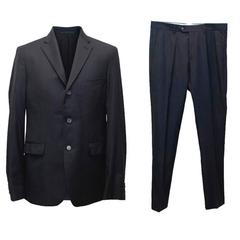 Acne Men's Navy Blue Pinpoint Suit 