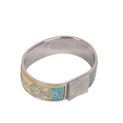 HERMES Sterling Siver Enamel Printed CLIC CLAC BRACELET 5